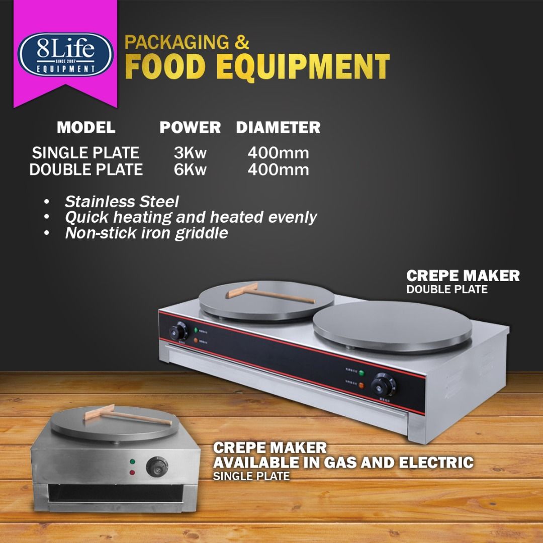 Electric Crepe Maker (Category: Bakeware) located in Valenzuela. Submitted by eightlife_trading (Listing ID 238462185, Image 2). Description: FREE stainless steel waffle DISPENSER worth P500 (while supply lasts) OTHER AVAILABLE PRODUCTS: • Belgian Waffle Maker • Bread Toaster • Hotdog Waffle Maker • Panini Contact Grill • Takoyaki Maker • Egg Waffle Maker • Dougnut Waffle maker • Waffle dispenser / Stainless steel funnel • Noodle Cutter Electric 
