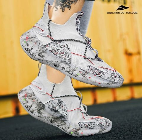 Finn Cotton Marble 1.0 Sneakers Size 8 SALE affordable 2nd hand men shoes running sneakers Men s Basketball Shoes Casual Walking Lightweight