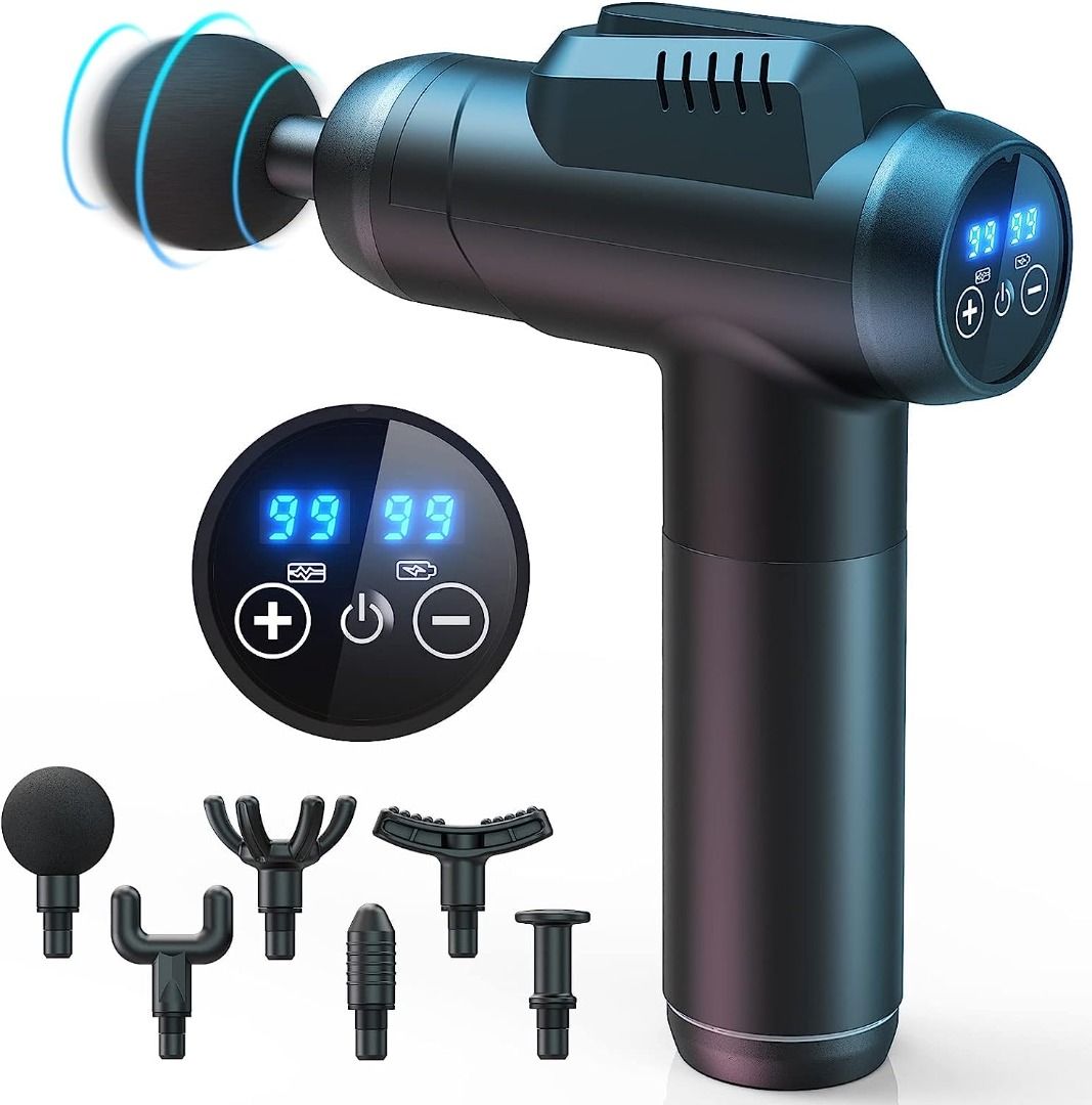 FIRE SALE Muscle Massage Gun Deep Tissue Professional Portable Electric Physio Massager for Pain Relief Fascia Gun with 6 Heads 99 Speeds