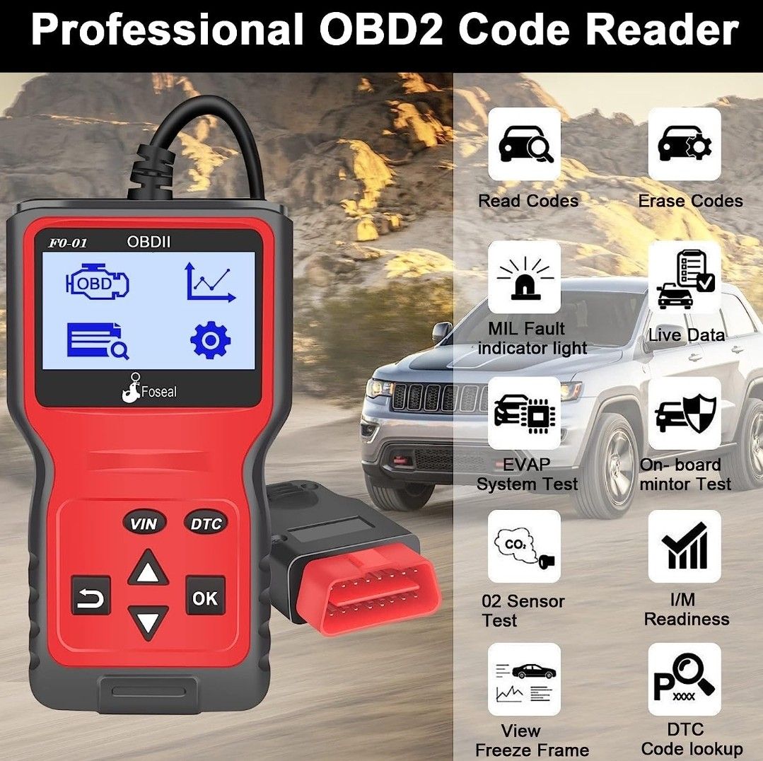 Foseal OBD2 Code Reader, OBD 2 Scanner Professional Enhanced Universal