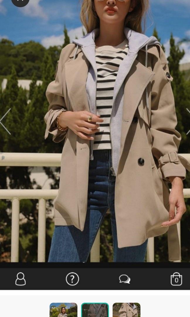 Girl s Monday Fake 2 Piece Hoodie trench coat Women s Fashion