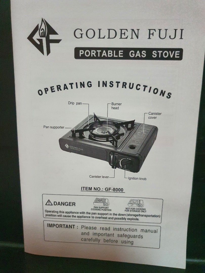 GOLDEN FUJI PORTABLE MINI GAS STOVE GF8000, TV & Home Appliances