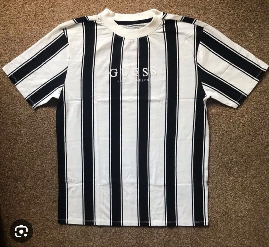 Guess striped shirt black and white clearance