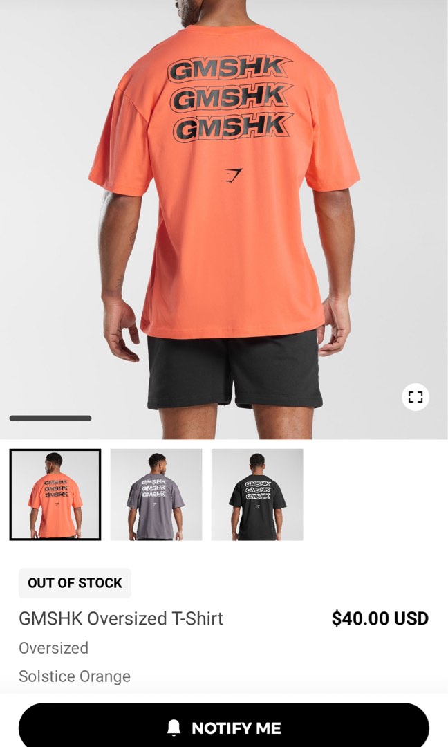 Gymshark Orange T-shirts for Women