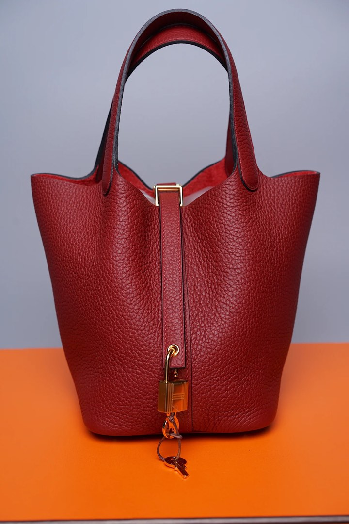 Hermes Picotin Lock 18 Bag S5 Rouge Tomate Clemence GHW
