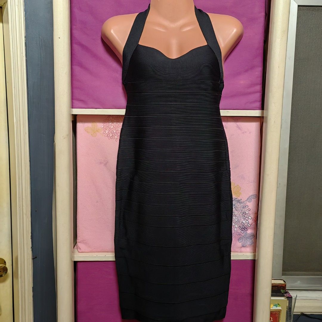 Elegant Black Halter Bandage Maxi Dress with Diamond Bodycon Sleeveless Vestidos Celebrity Party Runway Occasions Evening Gown main image 1