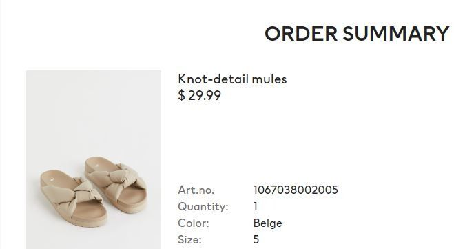 H&M Platform Slippers Knot-detail Slides (Category: Flats & Sandals) located in Santa Rosa. Submitted by styleutopia (Listing ID 1242957341, Image 3). Description: Bought & shipped from H&M US. Original price: $29.99 Used once. Size: US 5 Slides in soft imitation leather with wide foot straps that form a decorative knot. Patterned soles. Article number:1067038002 Heel Height: No heel Footwear type: Platform, Sandals Description: Beige, Solid-colo