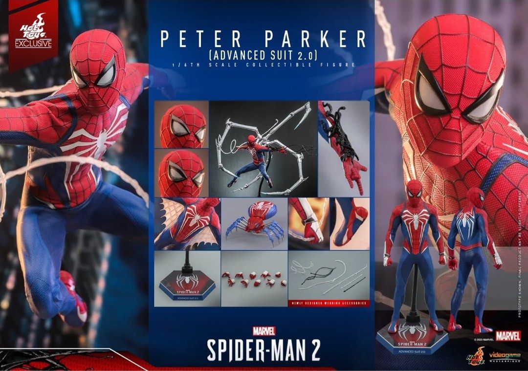Hot Toys Spiderman 2 PS5 Advanced Suit 2.0 VGM54, Hobbies & Toys, Toys ...