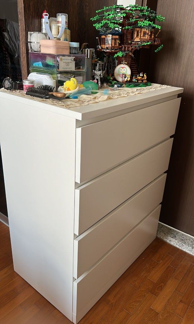 Ikea Malm 4 drawer unit, Furniture & Home Living, Furniture, Shelves