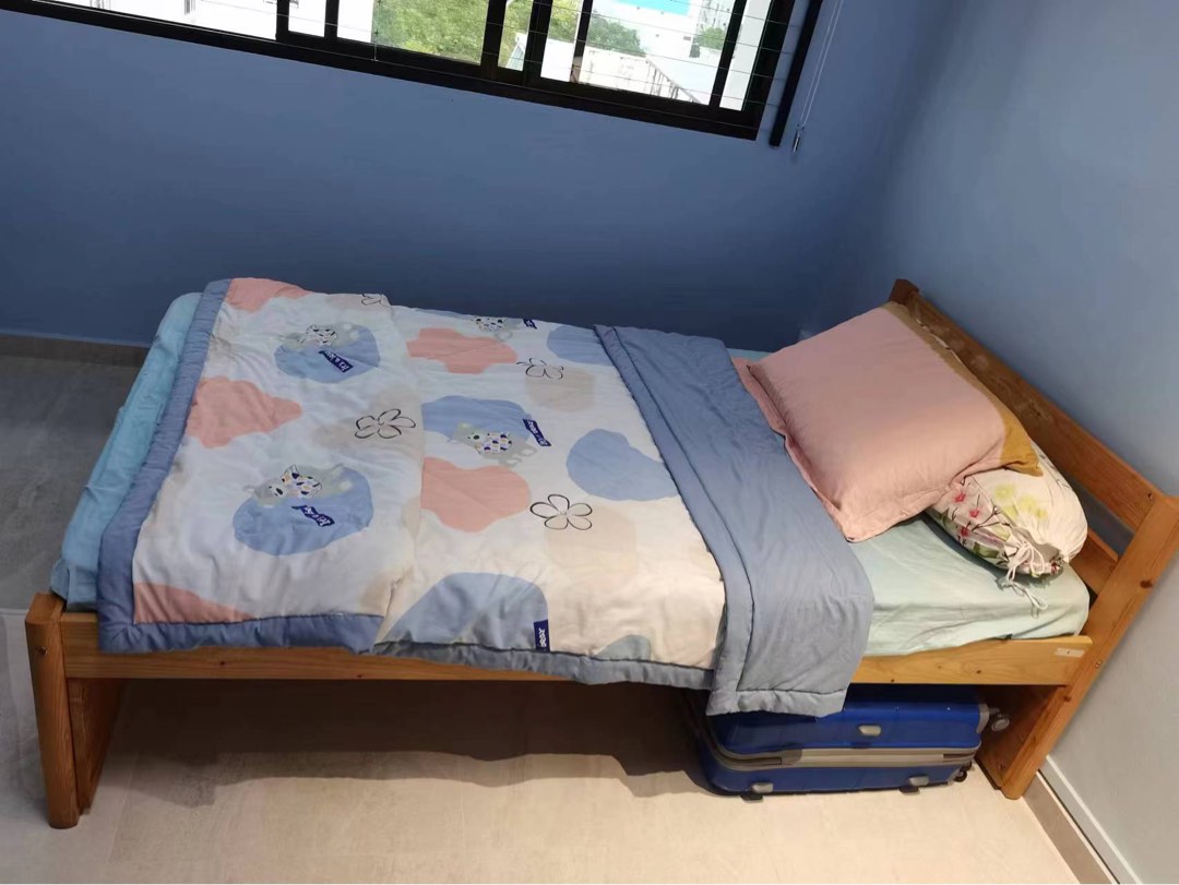 IKEA storage single bed frame with mattress, Furniture & Home Living