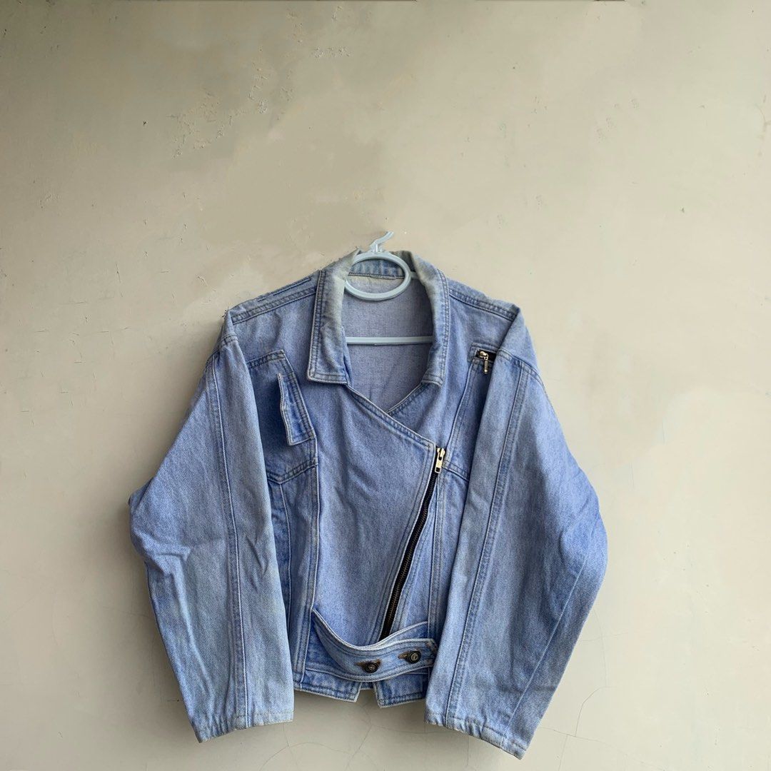 Jacket Jeans Motor Jaket Jeans Crop Kerah Ramones