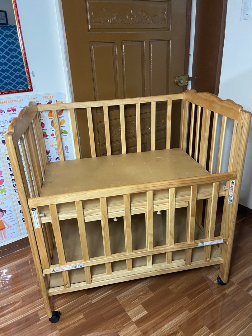 Japanese Style Wooden Crib, Babies & Kids, Baby Nursery & Kids Furniture, Cots & Cribs on Carousell