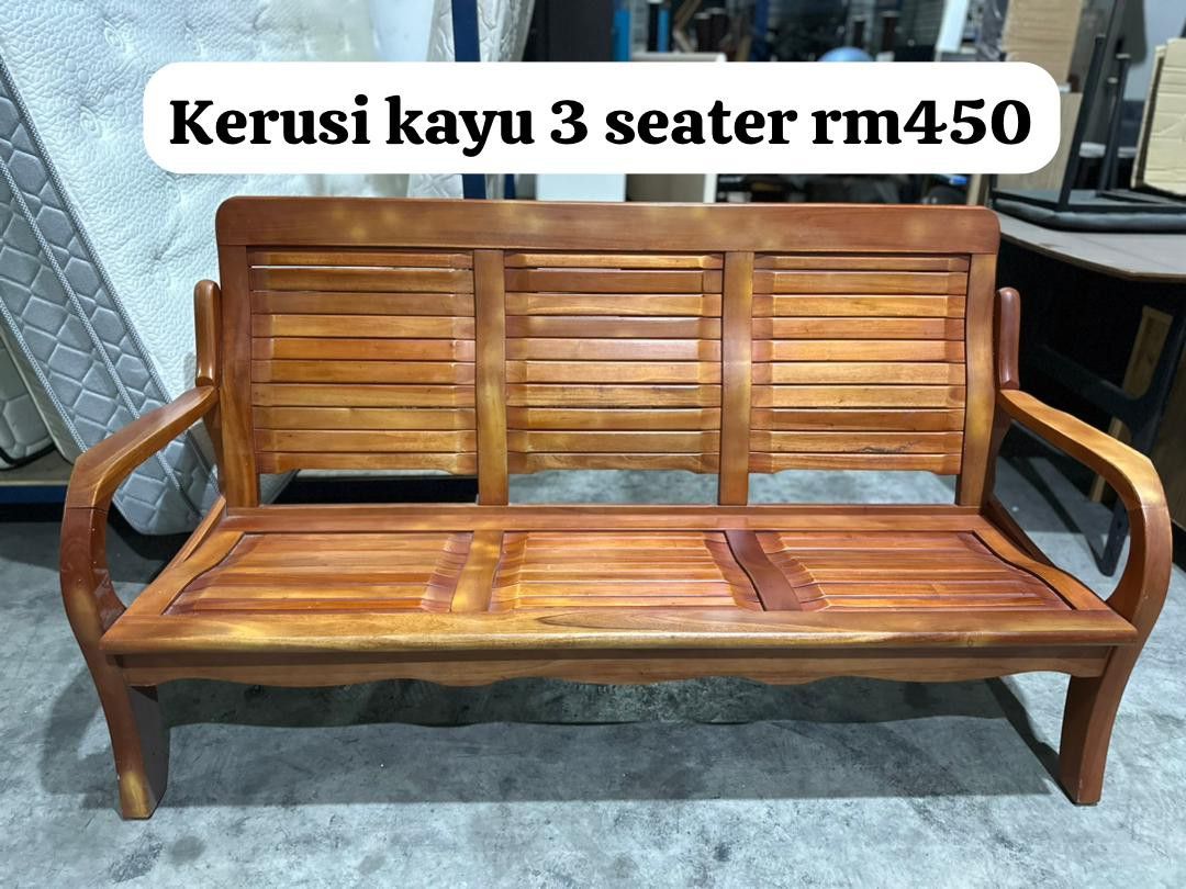 KERUSI KAYU 3SEATER Furniture Home Living Furniture Chairs on