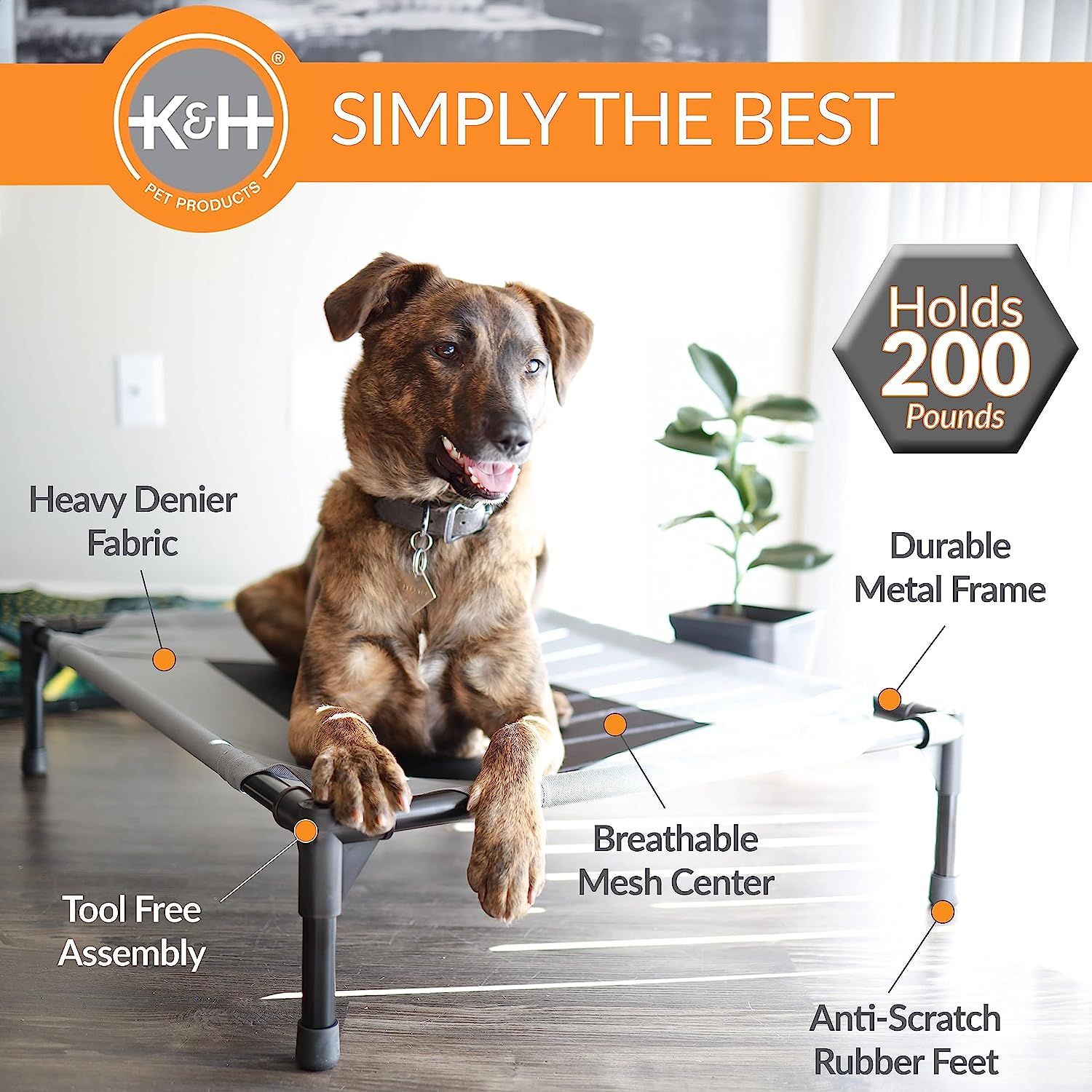 K&H Pet Products Cooling Elevated Dog Bed Outdoor Raised Dog Bed