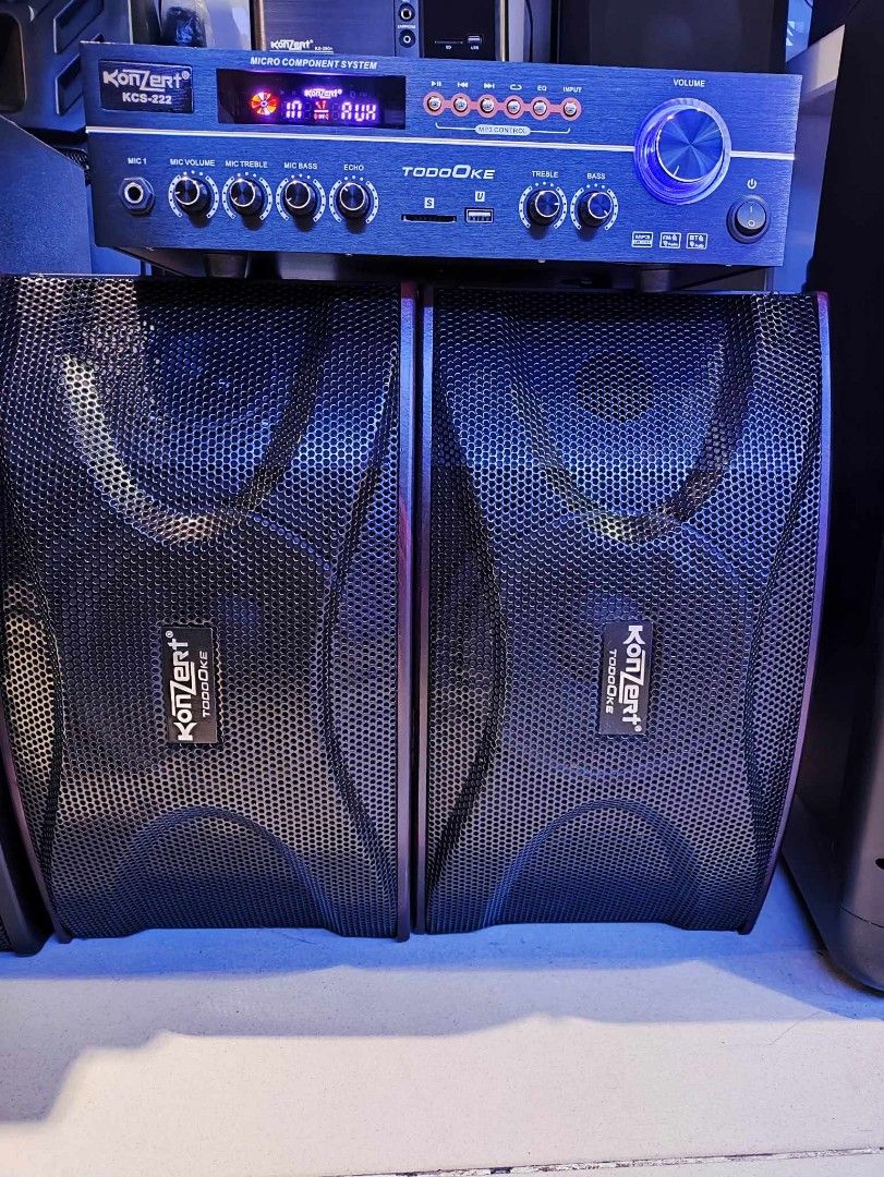KONZERT SPEAKER SET WITH AMPLIFIER & MIXER, PORTABLE (Category: Entertainment Systems & Smart Home Devices) located in Makati City. Submitted by jayann. (Listing ID 1243064832, Image 2). Description: KONZERT SPEAKER SET WITH AMPLIFIER & MIXER, PORTABLE 𝐔𝐧𝐢𝐭 𝐀𝐯𝐚𝐢𝐥𝐚𝐛𝐥𝐞 KCS-222 (mic w/wire) 8" 👉7500 KCS-312 w/wireless mic 10" 👉12,200 KCS-322 w/wireless mic 10" 👉14,900 KCS-412 w/wireless mic 12" 👉16,800 HGS-8120 (MIXER)no mic 15" 👉1