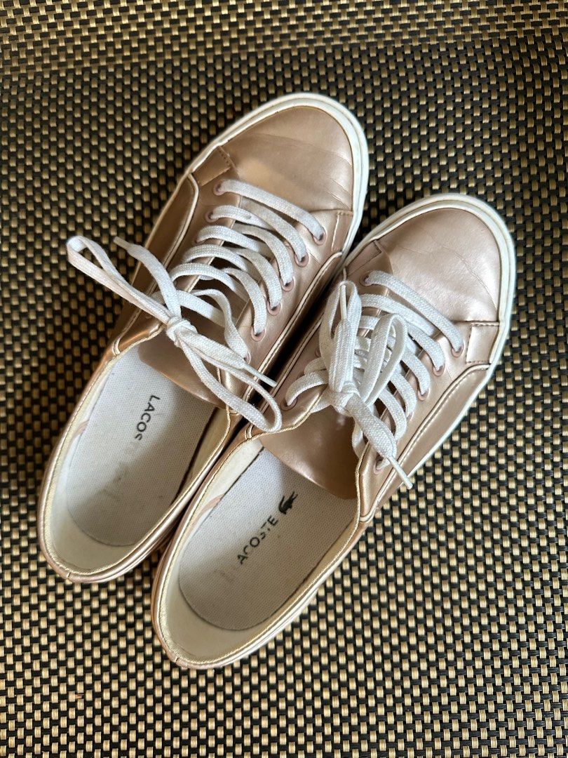 Rose gold lacoste shoes sales
