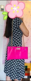 LAURA Hot Pink Shoulder Bag