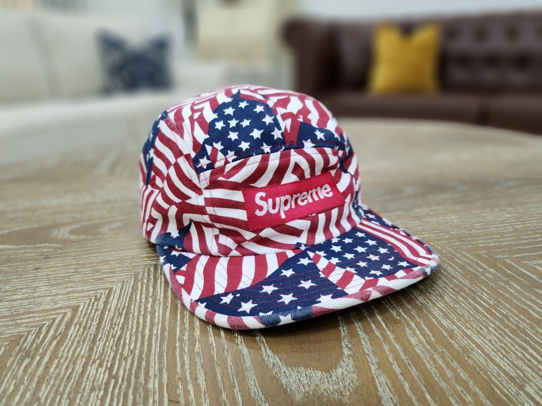 Legit Supreme Washed Chino Twill Camp Cap American Flag