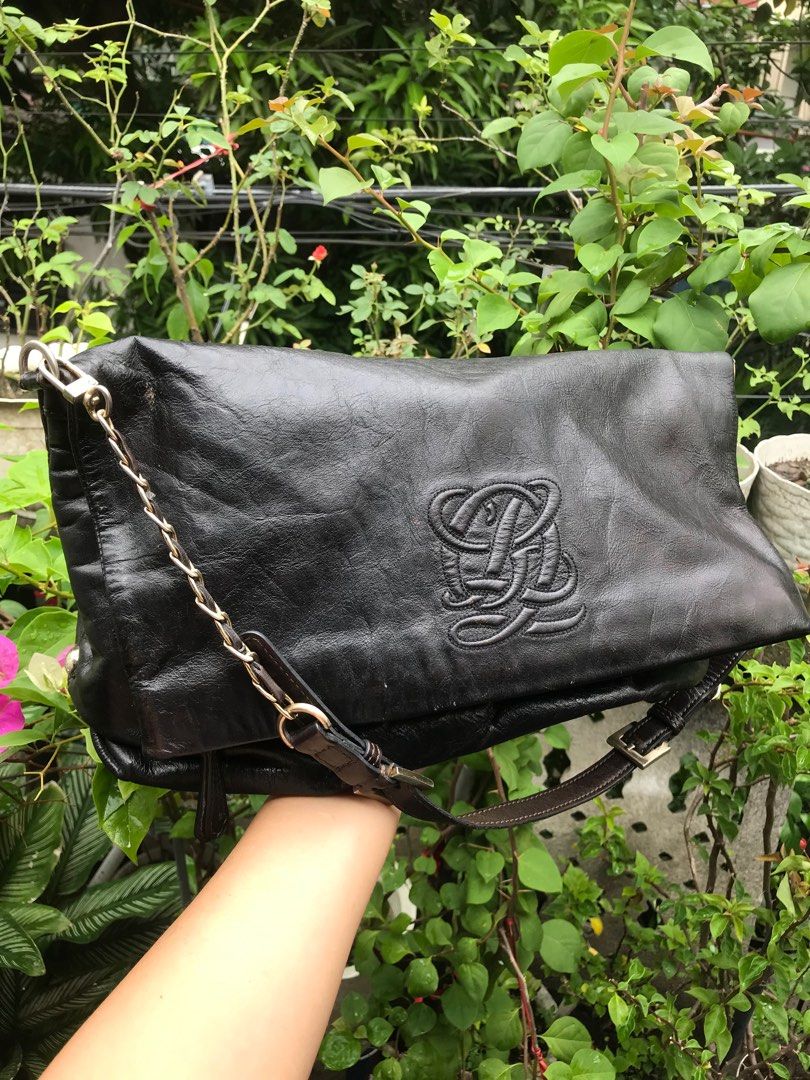 Louis Quatorze Black Leather Flap Bag