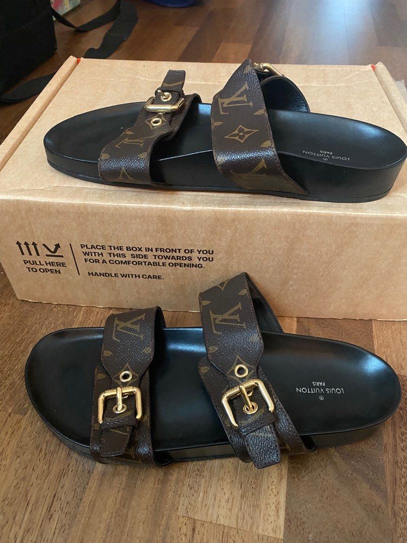 Louis Vuitton Bom Dia Mule sandals, Luxury, Apparel on Carousell