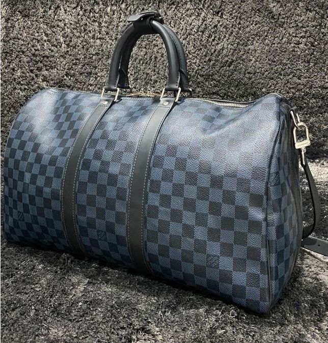 Louis Vuitton Keepall Bandouliere Damier Cobalt 45 Black/Cobalt in Canvas  with Silver-tone - GB