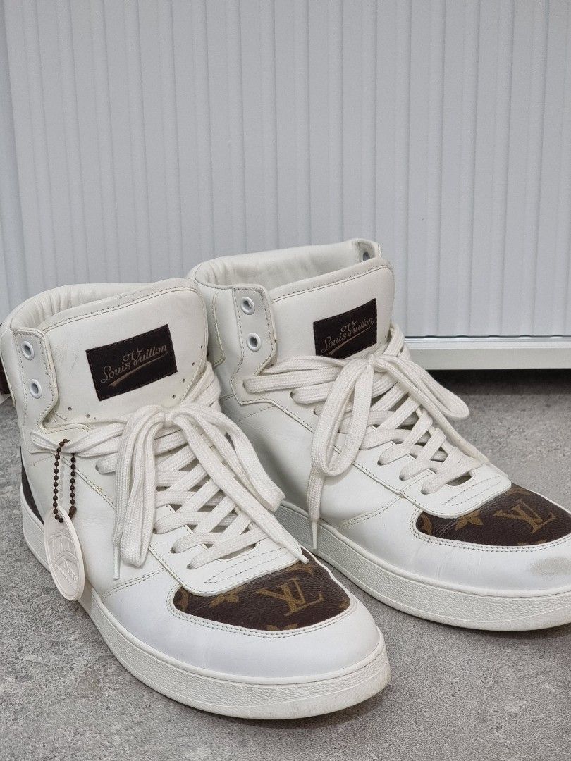 Louis Vuitton Men’s Sneaker High Top White Leather & Mesh Rivoli LV 10 