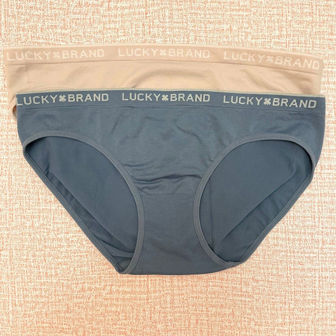 Brand New without Tags Lucky Brand Ultra Seamless Bikini Panty Pack of 2  Large Blue & Blush Pink, Men's Fashion, Bottoms, Underwear on Carousell