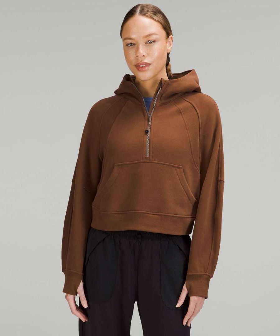 Lululemon Scuba Oversized Half-Zip Hoodie in Roasted Brown