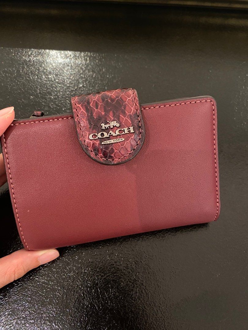 Maroon coach wallet shop