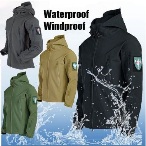 Free soldier men's jackets outdoor waterproof softshell hooded tactical jacket shop