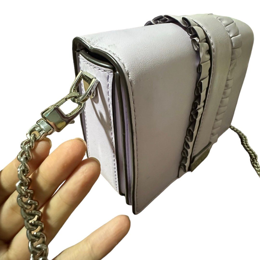Michael kors jade ruffled leather clutch on sale
