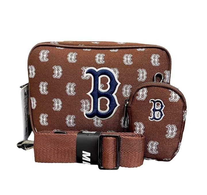 MLB Monogram Mini Cross Bag Boston Redsox Brown