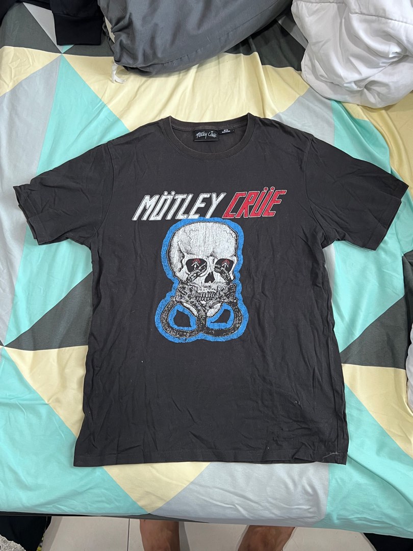 T-shirt Motley Crue Orbit Skull - Noir, Coton, Taille Unique Adulte - Frais Inclus