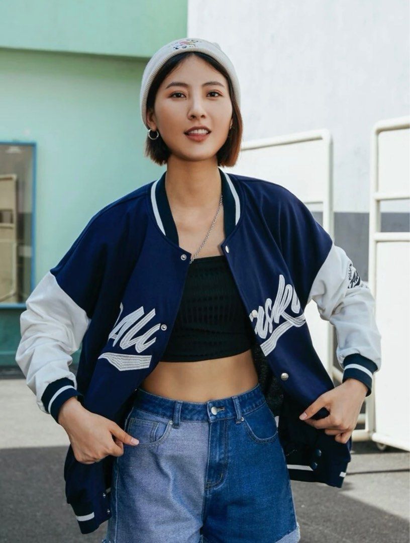 White and navy jacket hotsell
