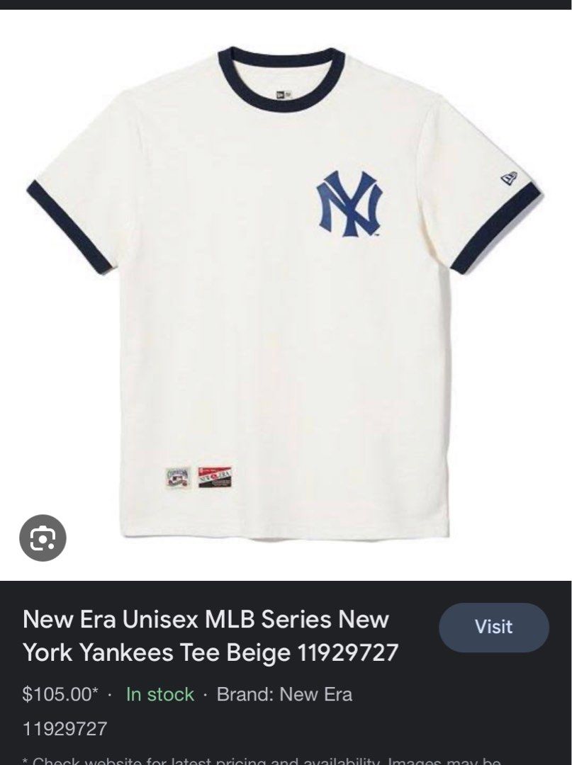 New Era Unisex MLB Series New York Yankees Tee Beige 11929727 US XL