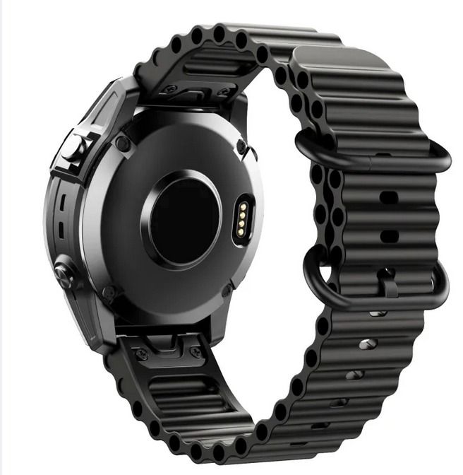 Ocean Strap 26mm For Garmin Fenix 7 7X 5 5 Plus 6 6 Pro Black