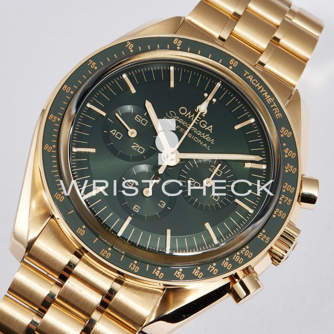 Omega Speedmaster Moonwatch Chronograph Moonshine Gold Green Dial, 名牌 ...