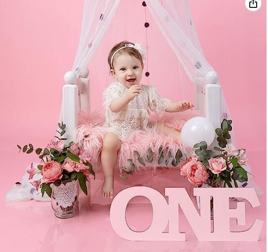 ONE Wooden Letter Sign 1 Year Old Birthday Party Centerpiece Giant