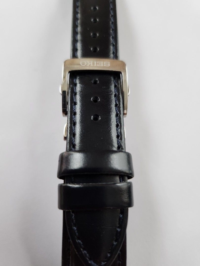 Original Seiko leather strap with folding clasp for Seiko Presage