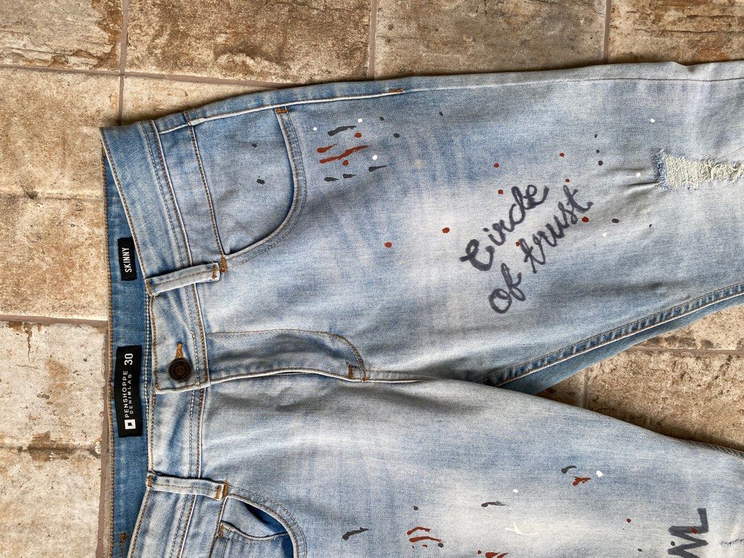 Paint Splatter Scribble Jeans Gucci vibes