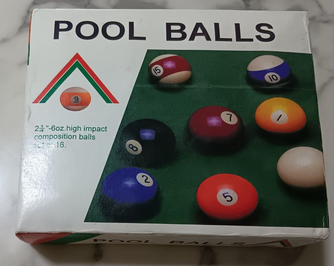 Standard size Pool Balls, Sports Equipment, Sports & Games, Billiards