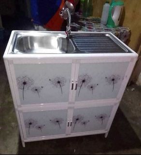 Portable Stainless Sink with Storage Cabinet