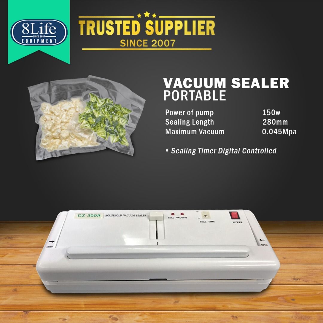 Portable Vacuum Sealer (Category: Cleaning Tools & Supplies) located in Valenzuela. Submitted by eightlife_trading (Listing ID 238461864, Image 1). Description: OTHER AVAILABLE PRODUCTS: • Vacuum Machines • Vacuum bags • Foot Sealer Series • Band Sealer • Induction Sealer Series • Shrink Machine Series • Coding and Labeling Machines • Heat Gun • Air Compressor • Weighing Scale • Manual Forklift Pallet Stacker • Electric capping machine • Hand wra