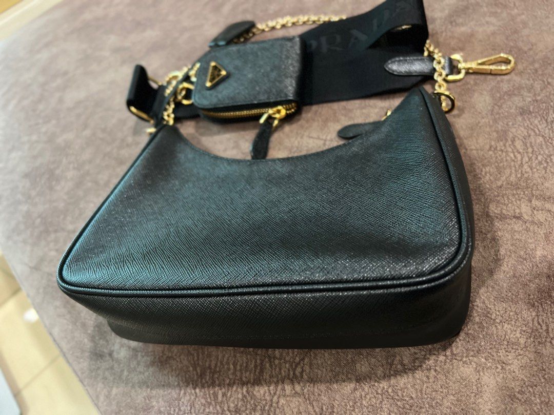 PRADA Re-Edition 2005 Saffiano leather bag, Black ghw. PRICE: SOLD
