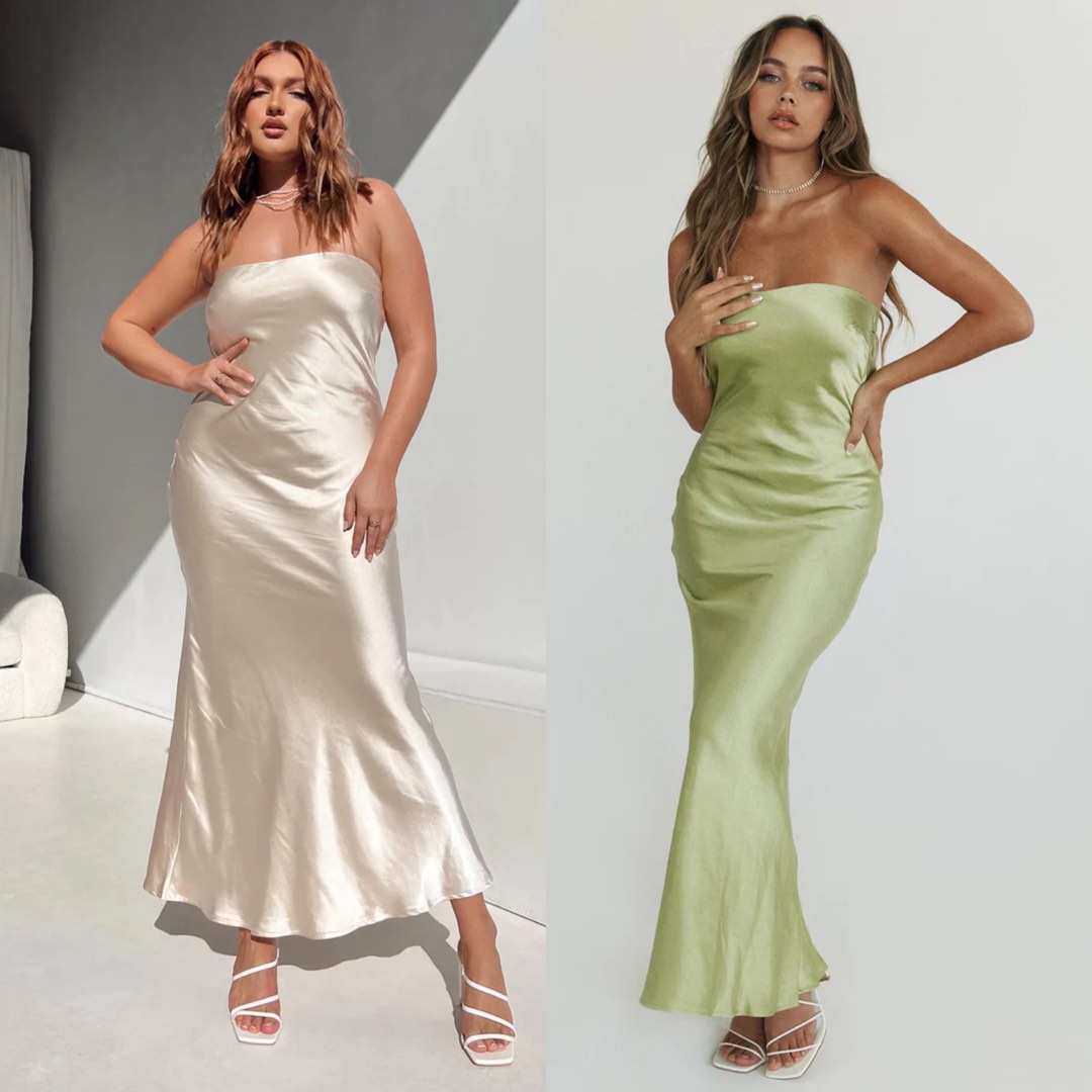strapless open back dress Haley Maxi Dress Yellow