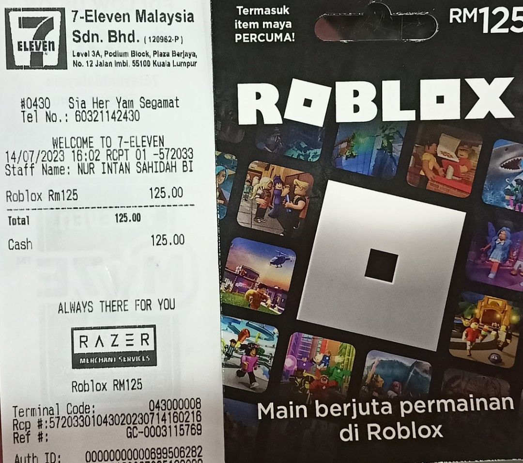 Roblox Gift Card Topup (RM 125), Hobbies & Toys, Toys & Games on Carousell