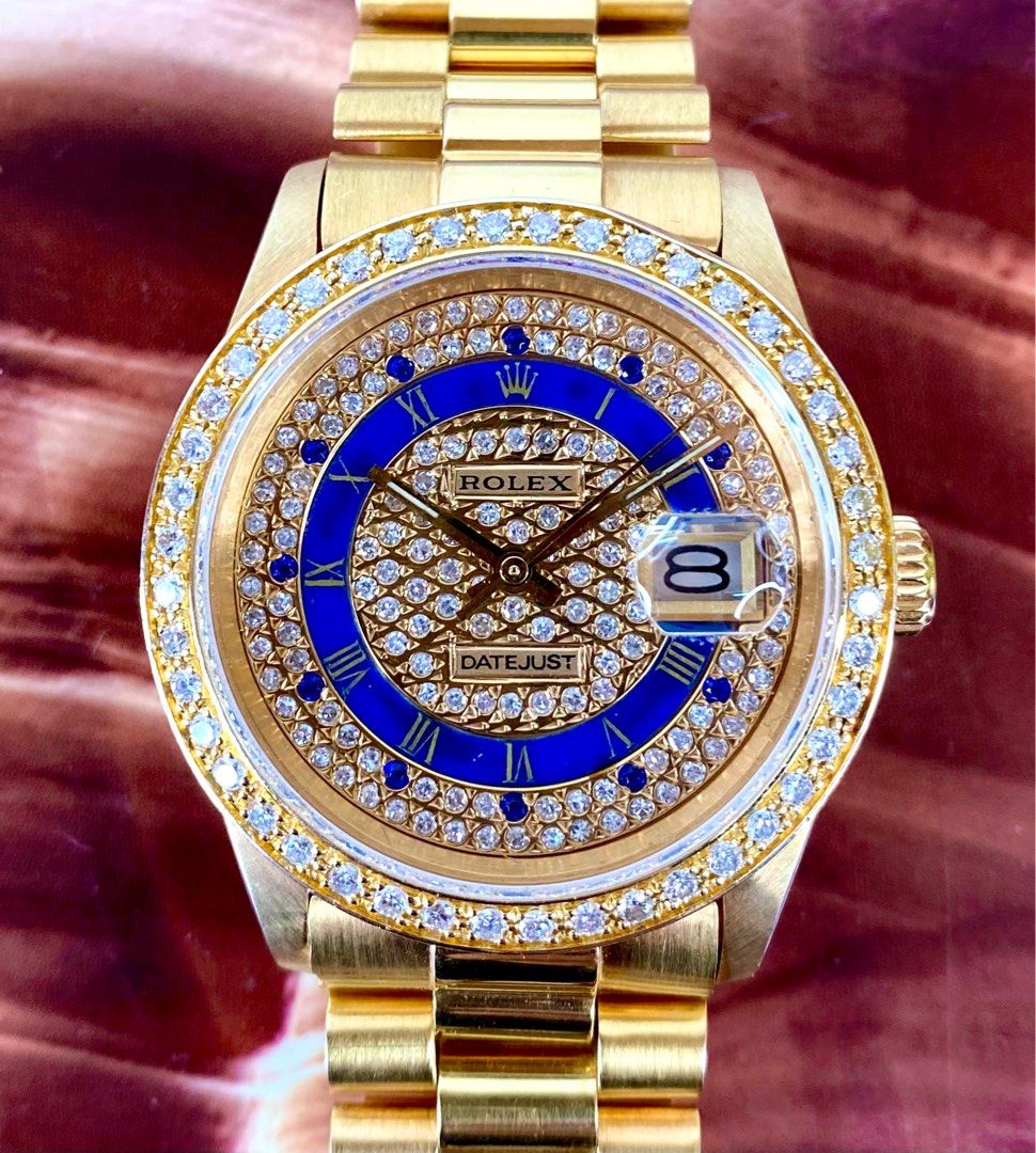 NDP Special Rolex 16018 Customise Yellow Gold Diamond Men Watch