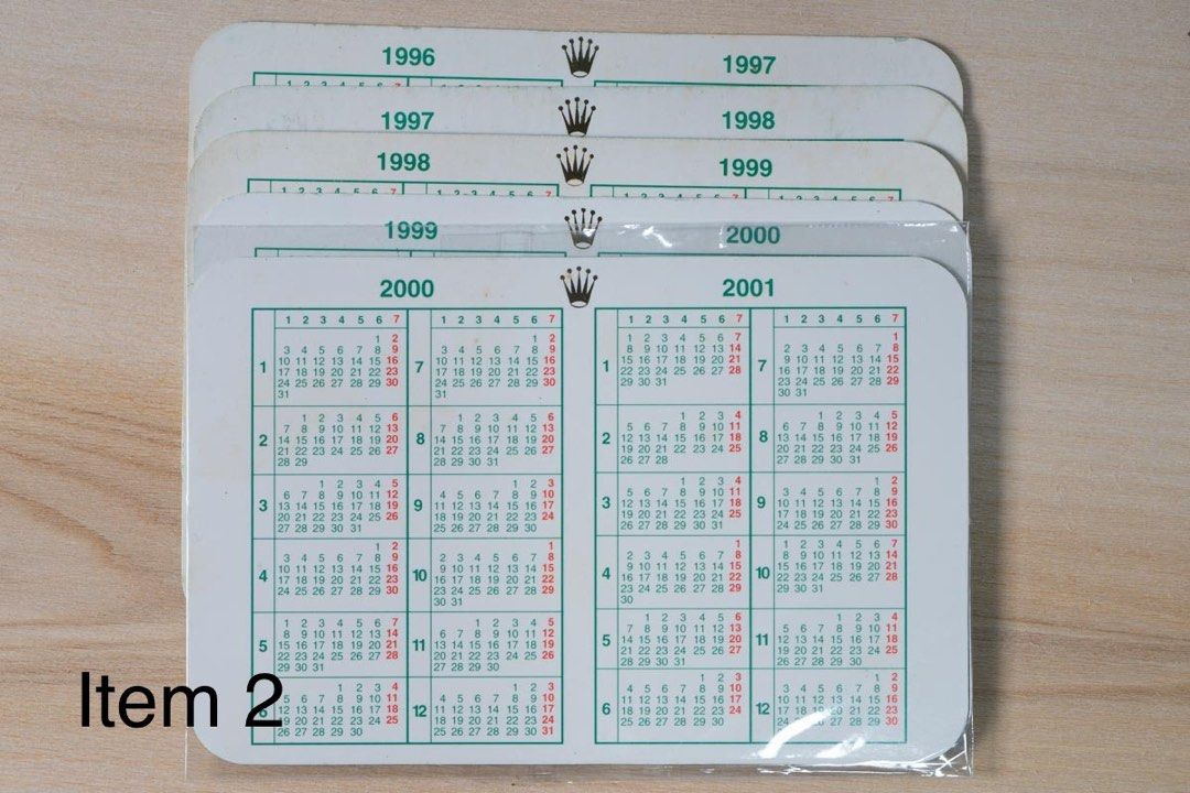 Rolex calendar cards (1980s to early 2000s) Luxury Watches on Carousell