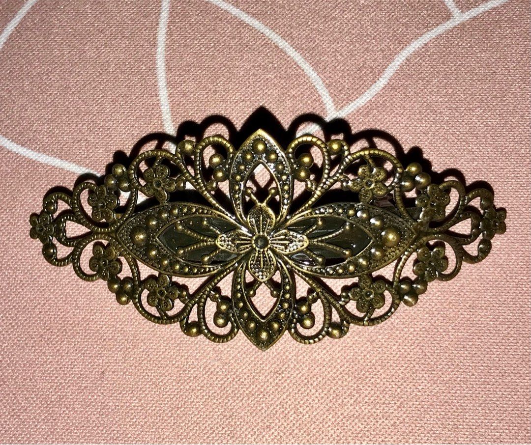 🆕Roman Peranakan style bronze vintage rustic filigree hair clip / barrette  accessory (last piece)
