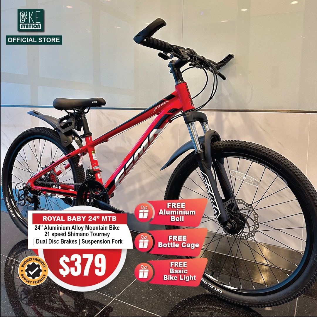 Royalbaby Aluminum Alloy Mountain Bike 24 inch 21 speeds Shimano